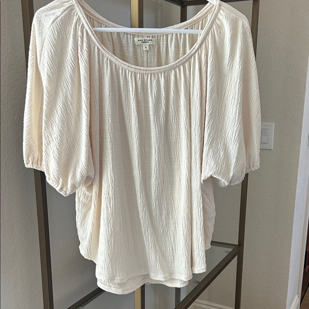 Max Studio Beige Textured Blouse